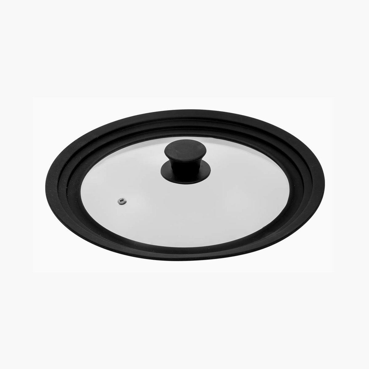 Glass Lid With Silicon - Rim Black